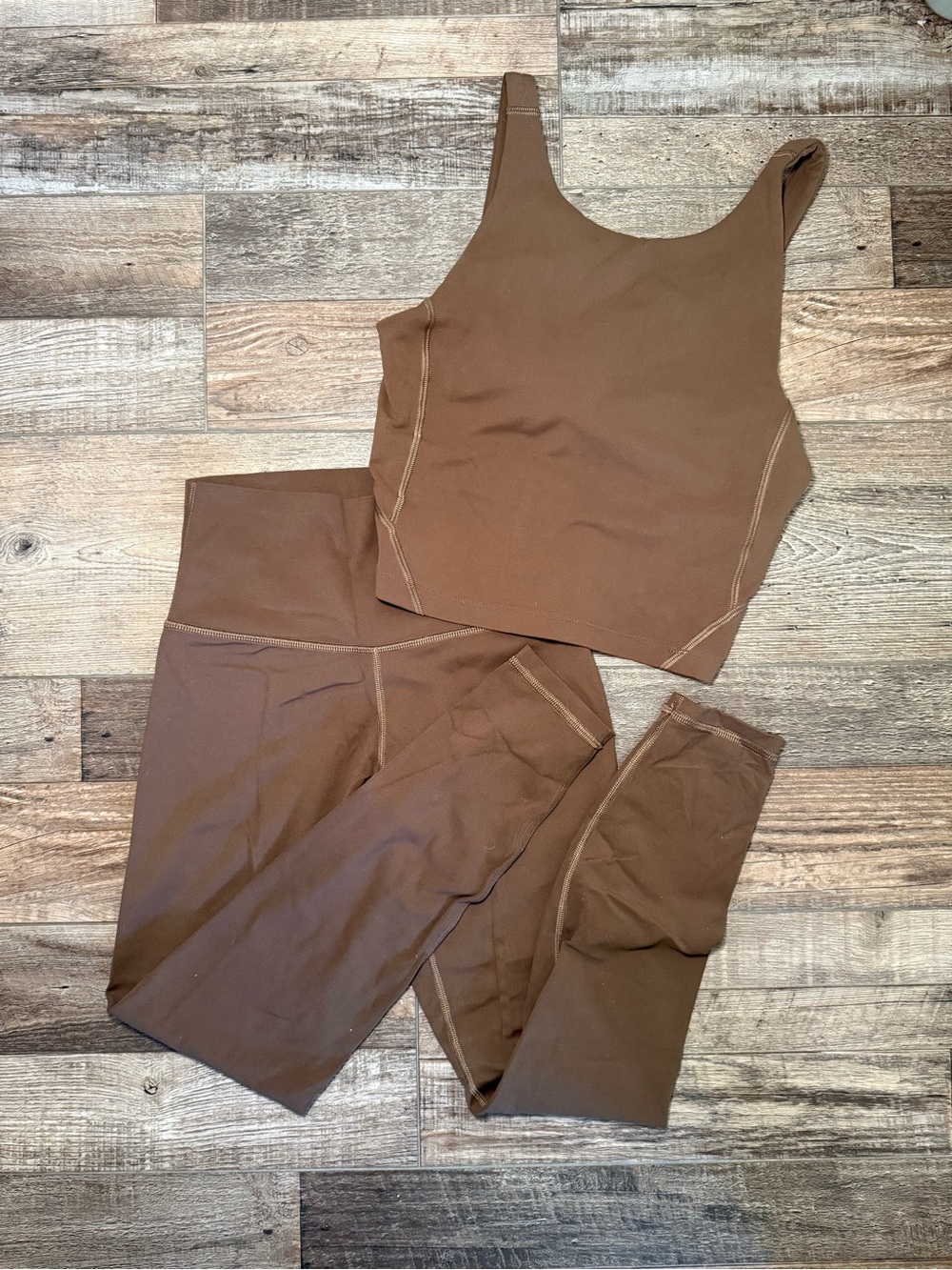 ColorfulKoala Dreamlux XS Leggings & Small Sports Bra Set Cocoa Color